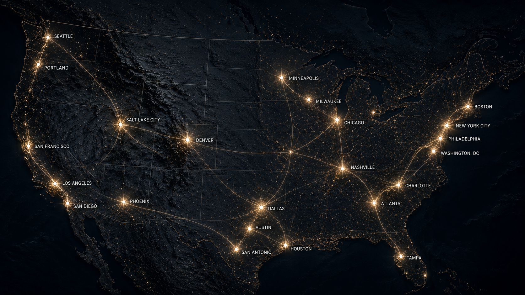 Map of opportunity corridor sites across the United States